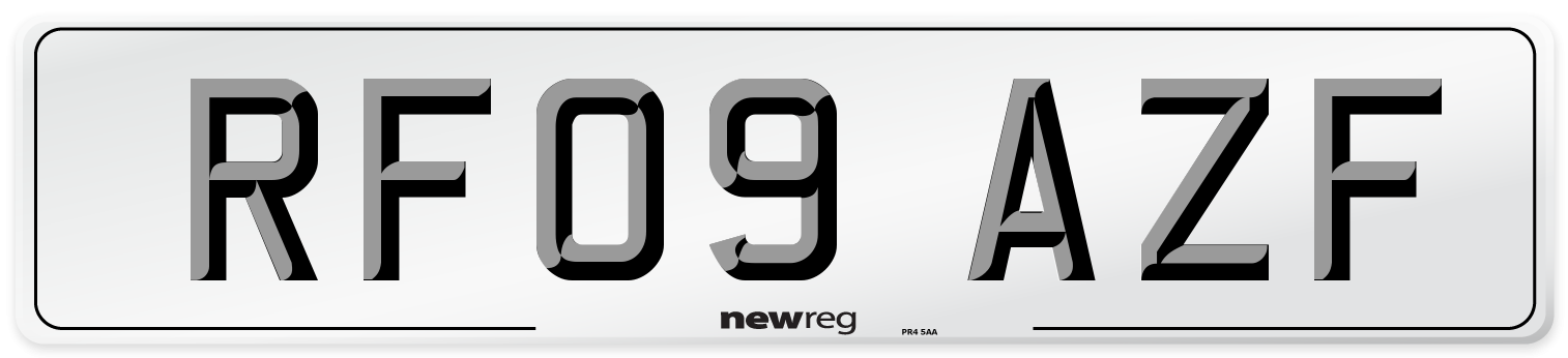 RF09 AZF Number Plate from New Reg